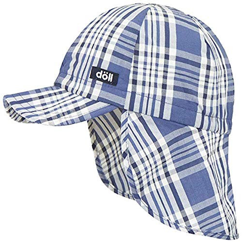 Döll Jungen Schirmmütze Nackenschutz UV Schutz 30 Kariert 1939214761 (49, Blau)