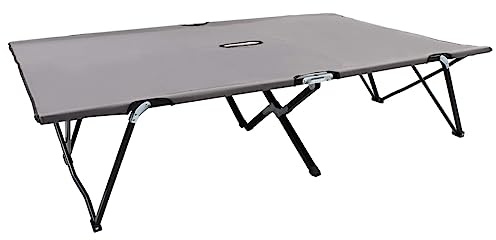 vidaXL Two Person Folding Sun Lounger Grey Steel