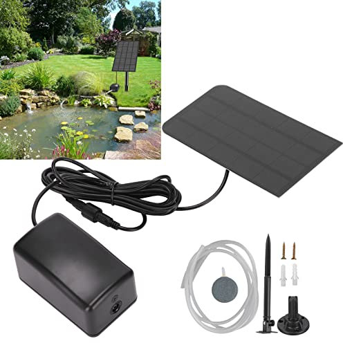 lyrlody Pompe à Oxygène Solaire, 2,5 W Aérateur à Energie Solaire Pompe à Air d'aérateur d'oxygène Aérateur Solaire Portable Pratique pour Aquarium Réservoir de Poissons Bassin Extérieur