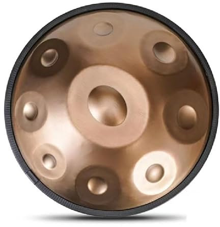 Handpan-Trommelinstrument, 9 Noten, 18 Zoll in d-Moll, Stahlhandtrommel, mit weicher Handpan-Tasche/2 Handpan-Hämmern/Handpan-Ständer/staubfreiem Tuch