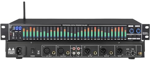 Vituord Equalizzatore Grafico Stereo a 31 Bande, Equalizzatore Audio Digitale, con Display a Spettro LED, 10 Effetti Preimpostati, Riduzione del Rumore, Regolazione Bassi/Medi/Alti