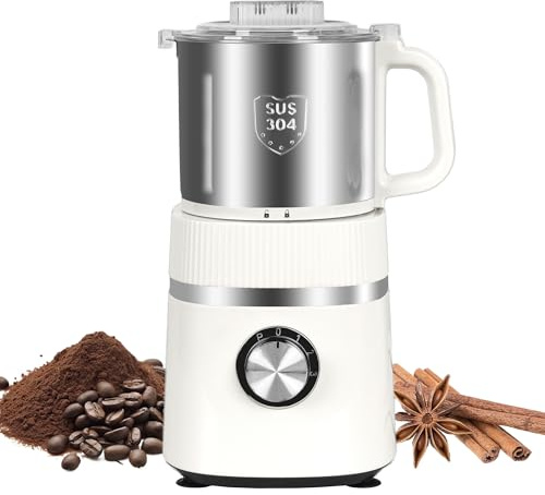 Electric Grinder for Kitchen | 800W Versatile Spice Grinder with 4 Speed Adjustment | Detachable Bowl, Suitable for Grinding Spices, Nuts, Grains, Coffee