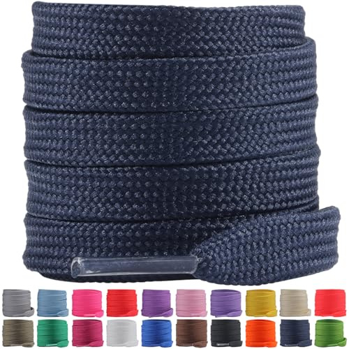 Auzeron Lacci Piatti per Sport - Lacci Doppio Strato con Larghezza 10 mm - Scarpe da Città, Adulti, Bambini - Per Uso Quotidiano e Outdoor