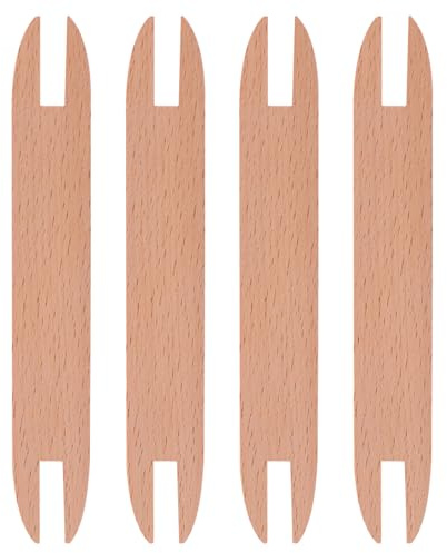 TOPBATHY Juego de 4 piezas de barcos de madera hechos a mano, herramienta para tejer bufandas, tapices, accesorios de costura, portátiles y duraderos