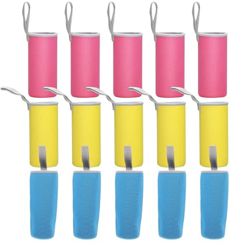 HONMEET Lot de 15 sacs porte-bouteilles : Housse isotherme pliable pour bouteille de 560 ml (19 oz) - Sacoche bandoulière isotherme portable pour verre, utilisable en intérieur et en extérieur