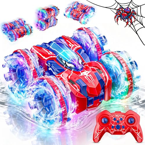 Spider Macchina Telecomandata per Bambini 3+, Anfibio RC Auto Doppio Lato