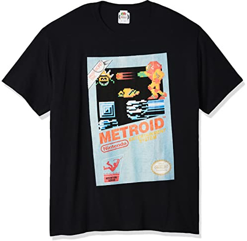 Nintendo Men's Vintage Metroid T-Shirt, Black