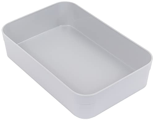 CURVER Schubladen Organizer rechteckig 23 x 15 x 5 cm Infinity Kunststoff Schubladeneinsatz für Büro Küche Bad Aufbewahrungsbox grau