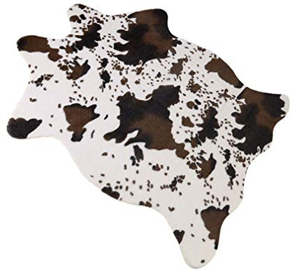 Alfombra de piel sintética grande con estampado de vaca, bonita alfombra de cuero con estampado de animales alfombra antideslizante para habitaciones de niños sala de estar dormitorio, oficina en casa