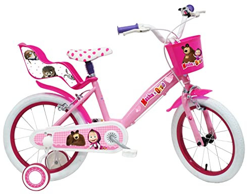 Masha et l'Ours Vélo Enfant Blanc/Rose Taille 16