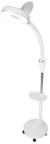 Lámpara de Pie con Lupa Lámpara con 8 Lupas Lámpara de Pie de Luz Fría LED Ajustable para Manualidades Costura Tatuaje