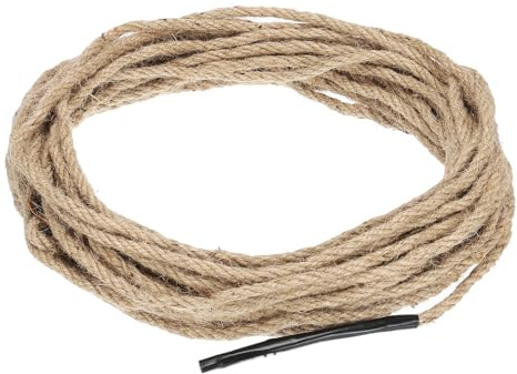 PATIKIL 1/4 x 50 Ft Gedrehtes Manila-Seil Jute-Seil Natürliches Dickes Jute-Seil Zwirn Sackleinen-Seil für Anlegestellen Geländer Bündeln Handwerk Tauziehen Dekoration