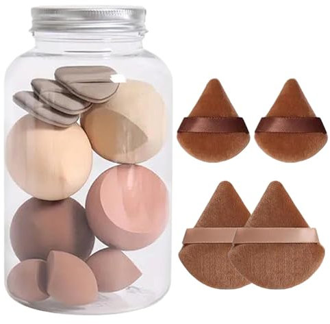 Lot De 14 Éponges Beauty Blender, Bouffées De Maquillage Triangle Pour Les Cosmétiques Liquides/Poudre/Crème, Outil De Houpette