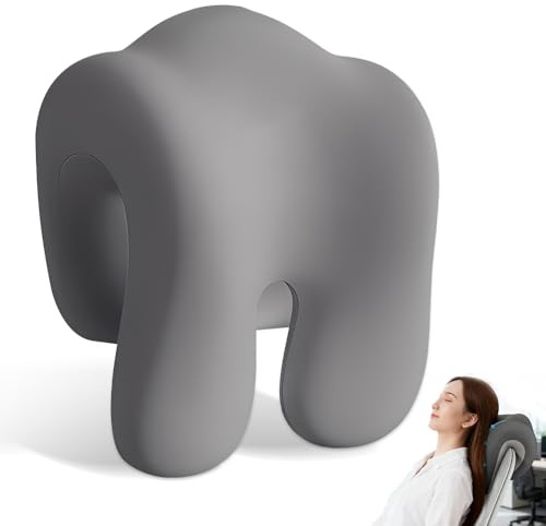 Weciau Reposacabezas Silla Oficina, Almohada de Espuma Viscoelástica para el Cuello, Almohada Ergonómica Cervicales y Cuello, Cojín Cervical para el Hogar y la Oficina, Gris