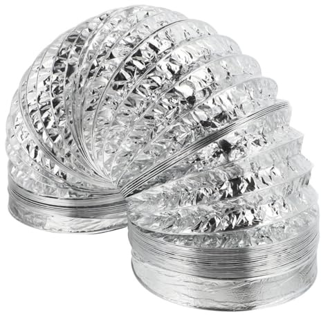 TOVINANNA Manguera de Ventilación de Aluminio Doble Capa Tubo Flexible Extensible 120X2 Metros para Extractor de Cocina y Secadora Resistente y Duradero para Ventilación Doméstica