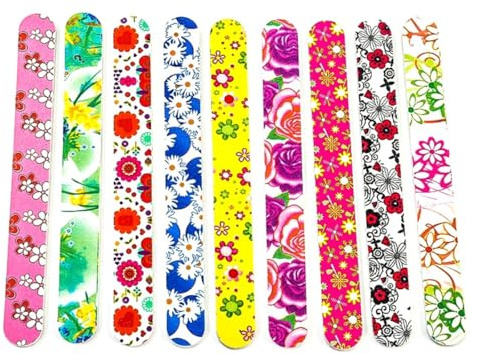 COHEALI Herramientas de Manicura para Limpiar y Pulir Uñas Juego de 30 Esponja Impresa, Limas Pulidoras Color Aleatorio de Tratamientos de Manicura
