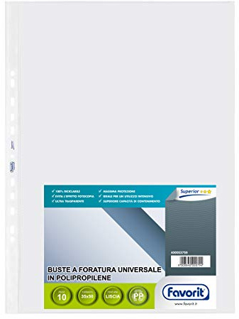 Favorit 10 pz buste forate interni listino finitura liscia 35x50 cm