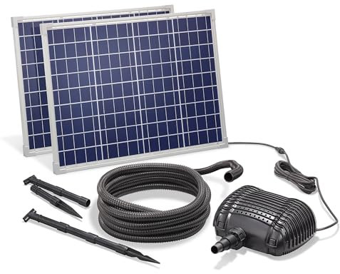Solar Bachlaufset 100W Solarmodul 2500 l/h Förderleistung 2m Förderhöhe inkl. 5m Schlauch 25mm Bachlaufpumpe esotec pro Komplettset 101962