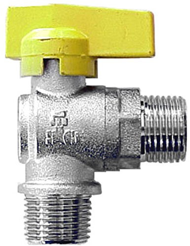 Idroblok Idroblock 06069201 Rubinetto per Gas, Squadra, Sfera, 1/2 m, Cromato