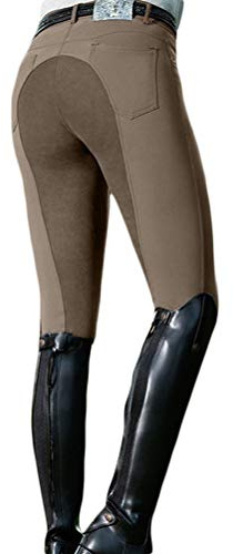 Minetom Pantalon D'Équitation pour Femmes Taille Haute pour Les Cavaliers Skinny Pantalon De Tir À l'arc Leggings avec Poche Z Marron 4XL