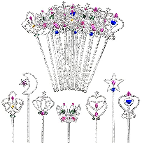 PPXMEEUDC 21 Piece Fairy Magic Dress-Up Wand Set Princess Wand Girl Dress-Up Game Costume Cosplay