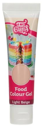 FunCakes Food Colour Gel Beige Clair: Colorant Alimentaire Gel Concentré pour le Fondant, la Pâte d'Amande, la Crème. Dosage Simple et Facile. Créer des Couleurs Vives. Halal. 30 g