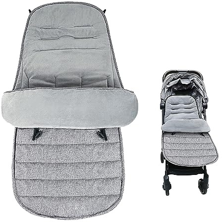 Lotvic Cosytoes Saco de dormir universal 4 en 1 para cochecito, resistente al viento y al agua, saco de dormir para bebé, forro polar grueso, cálido saco de dormir para cochecito, cochecito (gris)