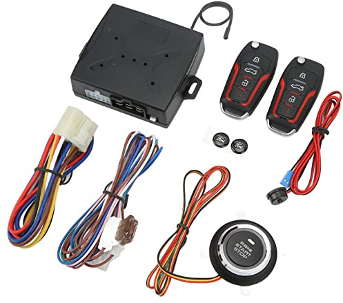 Leapiture Kit per Auto con Ingresso Senza Chiave Sistema di Accesso Senza Chiave per Auto Antifurto 12V Sistema di Blocco Remoto con Avvio con Un Pulsante Universale per Automobili