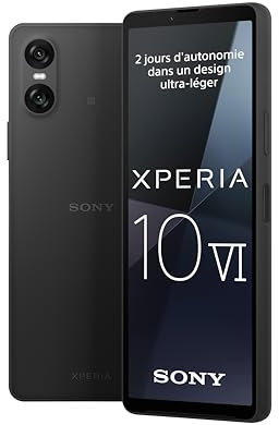 Sony Xperia 10 VI Noir - 6.1 Pouces 21:9 Wide OLED - Trois Longueurs Focales - Prise Jack 3.5 mm - Android 14 - Débloqué - 128GO - 8GO RAM