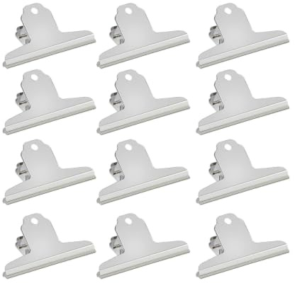 Fermacarte, Clip Multiuso in Metallo, Pinze Multiuso, Clip del Raccoglitore, Ufficio di Cancelleria Pinze, per Ufficio, Scuola e Famiglia (18pcs x 75mm)