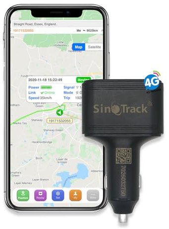 SinoTrack GPS Tracker for Vehicles,Real Time Car Tracker Tracking Device Hidden Car Charging Locator for Car Track Taxi with SOS No Monthly Fee Platform