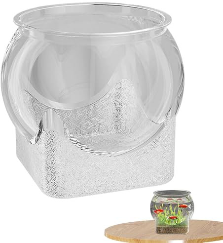 Rundes Fischglas – Klarglas-Aquarium, ideal für kleine Fische, Betta und Wasserpflanzen, elegante Heimdekoration für Wohnzimmer, Büro oder Desktop, für Liebhaber