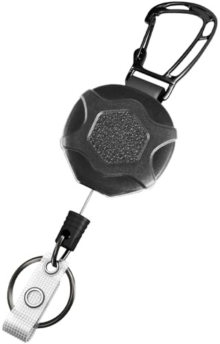 Infällbar nyckelring | Infällbar nyckelring med 70 cm stållina | ID-kortshållare Infällbar | Lanyard infällbar nyckelhållare nyckelring | Utdragbar nyckelring för ID-brickahållare