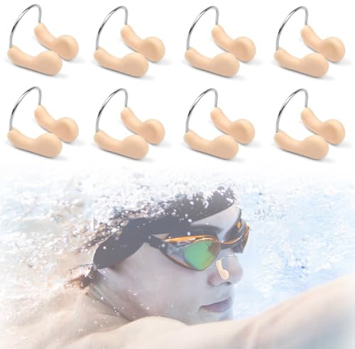 8 Piezas Pinzas Nasales Unisex para Nadar, Pinza de Nariz para Natación de Silicona,Pinza Nasal Anti-Asfixia, Pinza de Nariz para Natación,Clip de Nariz para Adultos, Diseño Ergonómico y Cómodo