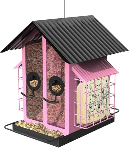 Comederos para Pájaros A Prueba De Ardillas,Suministros para Aves A Prueba De Ardillas Y Resistentes Al Clima - Comederos para Aves Silvestres,para Jardín Patio Trasero Patio Ventana Y Observación