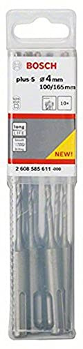 Bosch 2 608 585 611 - Pack de 10 brocas para martillos perforadores SDS-plus-5 (4 x 100 x 165 mm)