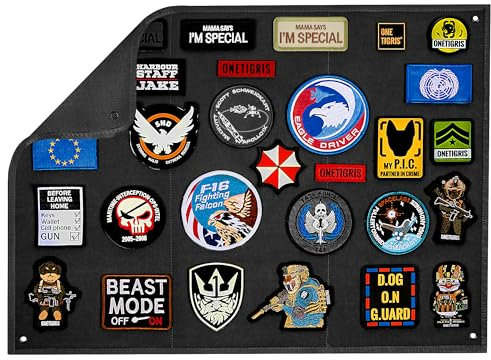 OneTigris Taktische Patch Wand, Klettwand Matte für Patches, Namensbänder & ID-Tags – Größe L: 109 x 70 cm (43 x 27,5 Zoll) / M: 45 x 58 cm (17 x 22 Zoll)