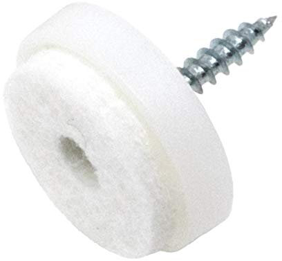 Adsamm® / 32 x Filzgleiter mit Schraube / Weiß / Ø 24 mm / rund / Möbelgleiter zum Schrauben in Premium-Qualität