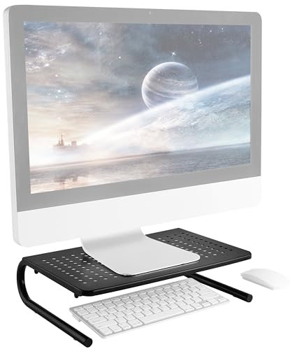 RICOO Meuble TV 37 x 24 x 10 cm FS082-B Réhausseur écran universel Étagere Bureau Support Tablette pour Télévision ecran PC Ordi Portable