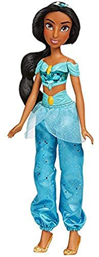 Disney Prinzessin Schimmerglanz Jasmin Puppe, Modepuppe mit Hose und Accessoires, Spielzeug für Kinder ab 3 Jahren