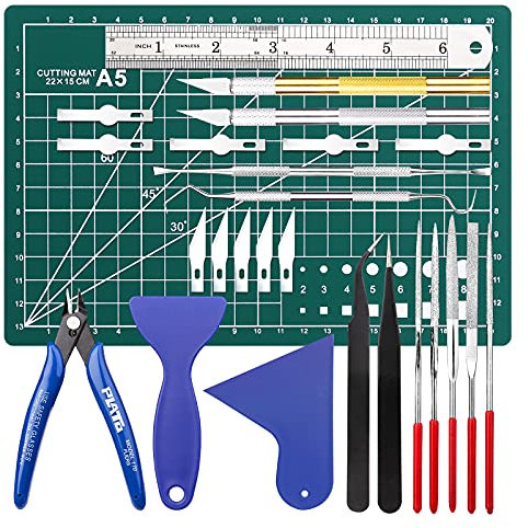 LUCKNIGHT 25-teiliges DIY Bastelwerkzeug Grundwerkzeuge, Modellbauwerkzeug Craft DIY Vinyl Werkzeugset Modellbau Werkzeugset für Autos, Speckstein, Modellbau Reparatur und Befestigung