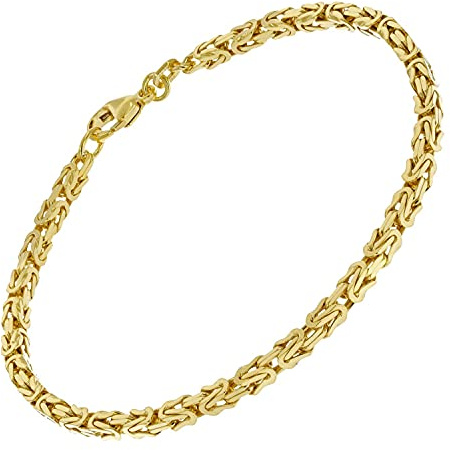 trendor Armband Königskette Silber 925 vergoldet Breite 3,2 mm zauberhafter Armschmuck für Damen und Herren, modische Geschenkidee, 51322-21 21 cm