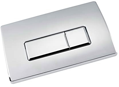 Excel Home Toilet Flush Plate Replacement - Dual Button Toilet Flush Plates - Pneumatic Technology - Fingerprint Resistant Compatible with Air Houses - Rectangular Push Button Design (Chrome)