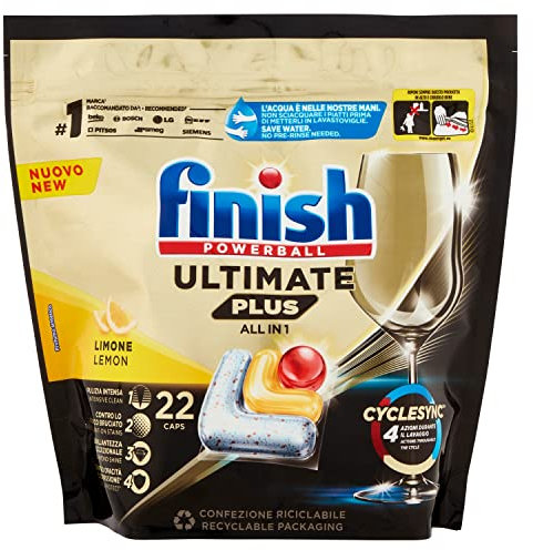 Finish Ultimate Plus All In One Lemon pastiglie lavastoviglie 22 lavaggi 268,4 g