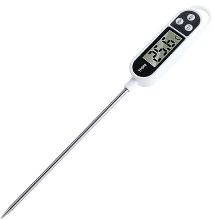 Digital Meat Thermometer For Kitchen Cooking Food, Accurate Thermometer With Long Probe, Instant Read With Large LCD Screen ℉/℃ Button, Cooking Thermometers For Baking, Frying, Grilling, BBQ