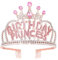 Corona di compleanno, corona da principesse, corona di compleanno, corona da donna, tiara, strass di cristallo, accessorio per feste di compleanno, per donne, ragazze, compleanni, feste, bomboniere