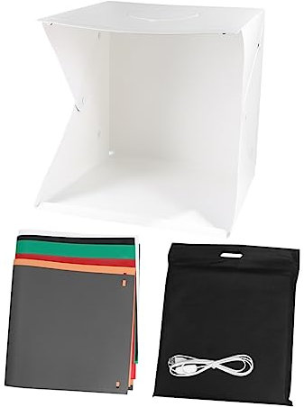 Mikikit Led Mini Photo Tent Portable Photography Backdrop Photo Studio Light Box Adjustable Brightness