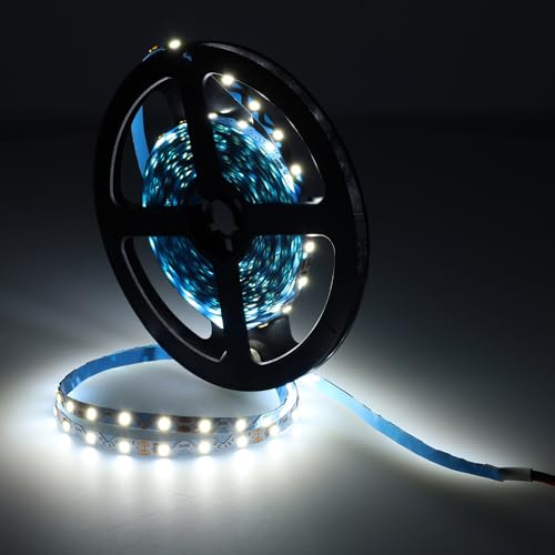 Jandei – Tira Led Zig Zag para Interiores 12V 7W SMD2835 360 Leds. Base Adhesiva, Corte cada 4cm, Ancho 6mm. Ideal para Rótulos, Carteles, Letras Luminosas – 5 Metros (Luz Fría 6000k)