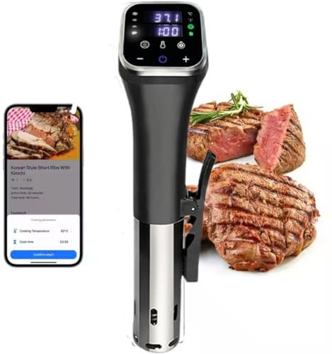OFNHJK Sous Vide Machine WIFI, 1100W Sous Vide Cooker IPX7 Waterproof Immersion Circulator, Precise Temperature and Timer Control, Portable Cooker Immersion Circulator for Party, Restaurant