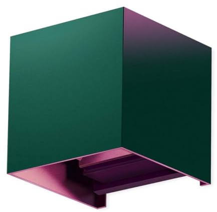 Metzler Smart Wandleuchte LED RGB+Warmweiß Lampe in Moosgrün RAL 6005 - Up and Down Cube Leuchte Aussen/Innen dimmbar - Aussenleuchte Steuerbar per App mit über 100 Farboptionen - 10 x 10 x 10 cm